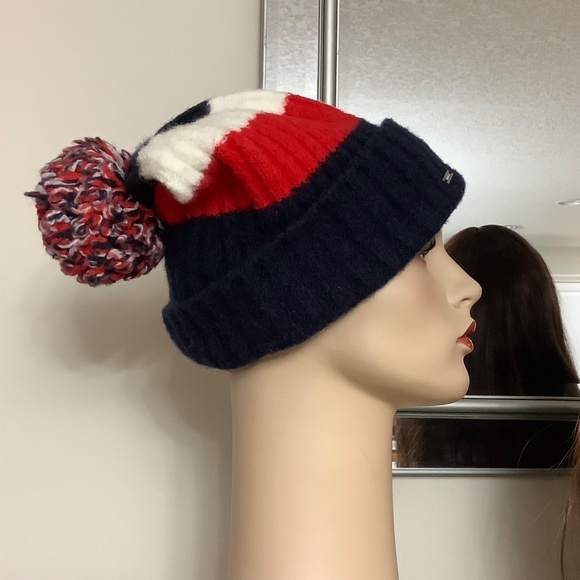 Tommy Hilfiger WOOL blend Toque Beanie women’s Large - Picture 8 of 8